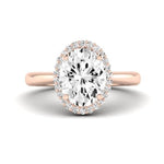 Calla Lily Diamond Matching Band Only (does Not Include Engagement Ring) For Ring With Oval Center rosegold
