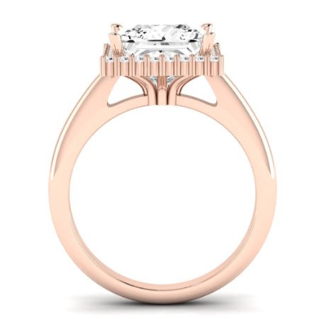 Calla Lily Diamond Matching Band Only (does Not Include Engagement Ring) For Ring With Princess Center rosegold