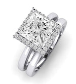 Calla Lily Diamond Matching Band Only (does Not Include Engagement Ring) For Ring With Princess Center whitegold