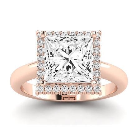 Calla Lily Diamond Matching Band Only (does Not Include Engagement Ring) For Ring With Princess Center rosegold