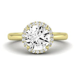 Calla Lily Diamond Matching Band Only (does Not Include Engagement Ring) For Ring With Round Center yellowgold