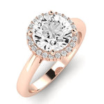 Calla Lily Diamond Matching Band Only (does Not Include Engagement Ring) For Ring With Round Center rosegold