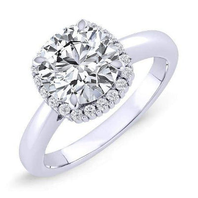 Callalily Cushion Diamond Engagement Ring (Lab Grown Igi Cert) whitegold