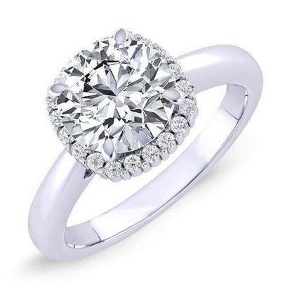 Callalily Cushion Diamond Engagement Ring (Lab Grown Igi Cert) whitegold