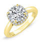 Callalily Cushion Moissanite Bridal Set yellowgold