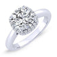 Callalily Cushion Moissanite Bridal Set whitegold