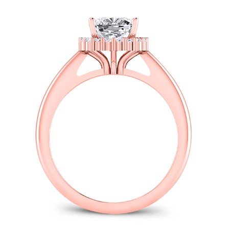 Callalily Cushion Moissanite Engagement Ring rosegold