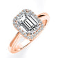 Callalily Emerald Diamond Engagement Ring (Lab Grown Igi Cert) rosegold