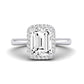 Callalily Emerald Moissanite Bridal Set whitegold