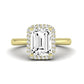 Callalily Emerald Moissanite Bridal Set yellowgold