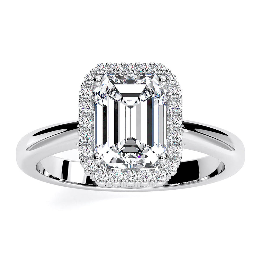 1.00 ct - Callalily - Emerald Moissanite Engagement Ring