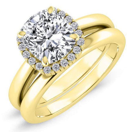 Callalily Cushion Diamond Bridal Set (Lab Grown Igi Cert) yellowgold