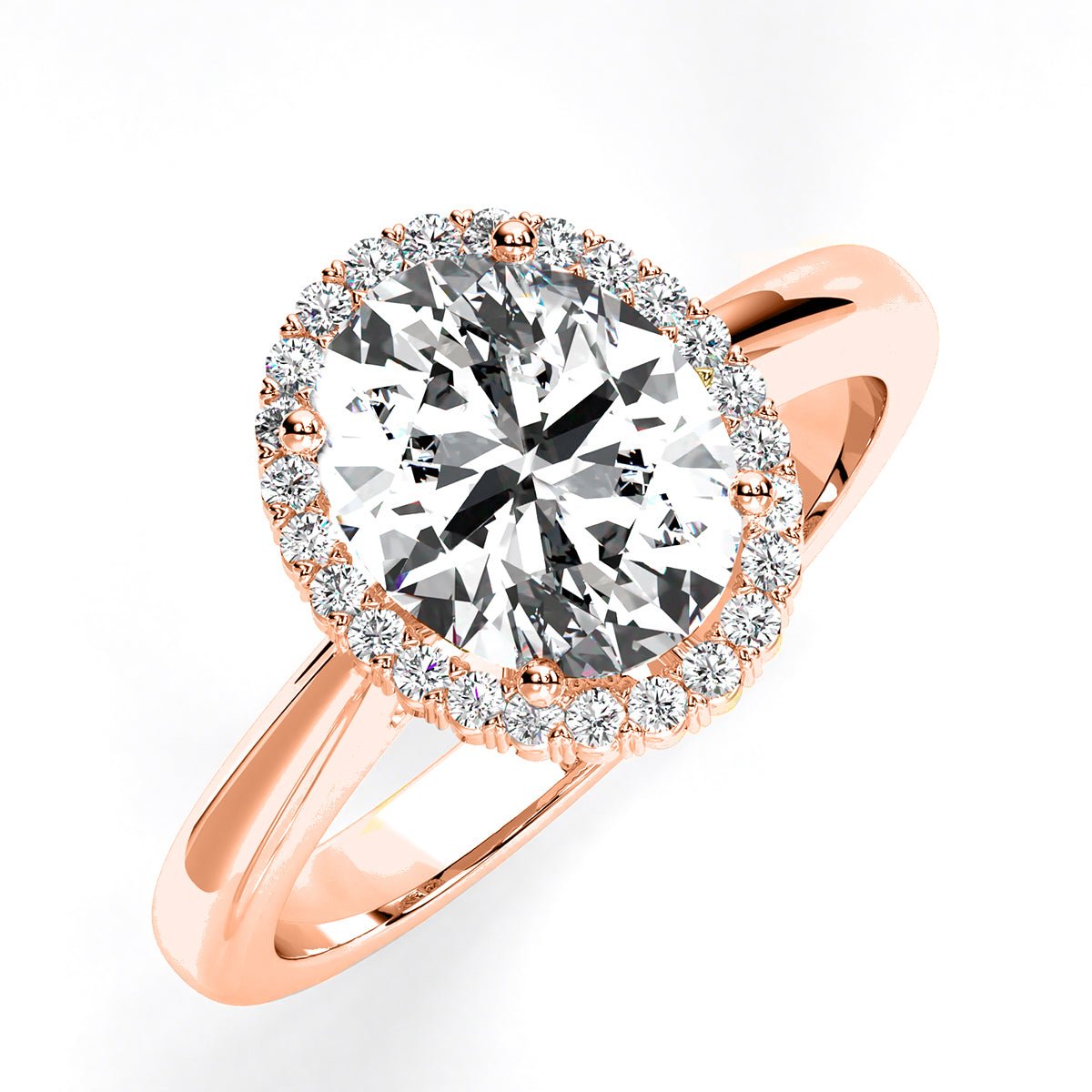 Callalily Oval Diamond Engagement Ring (Lab Grown Igi Cert) rosegold