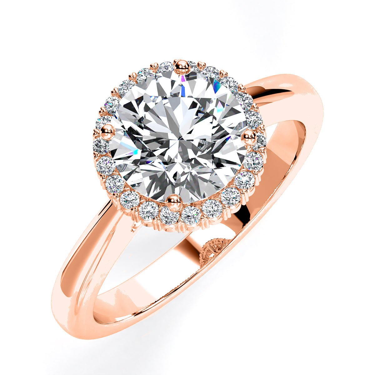 Callalily Round Diamond Engagement Ring (Lab Grown Igi Cert) rosegold