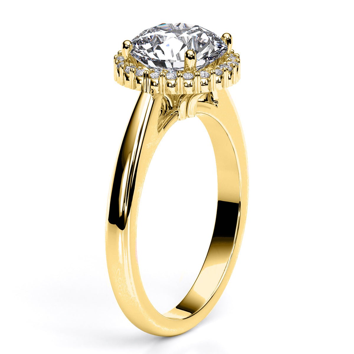 Callalily Round Diamond Engagement Ring (Lab Grown Igi Cert) yellowgold