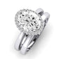 Callalily Oval Diamond Bridal Set (Lab Grown Igi Cert) whitegold