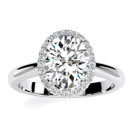 Callalily Oval Moissanite Engagement Ring whitegold