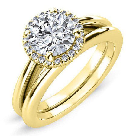 Callalily Round Diamond Bridal Set (Lab Grown Igi Cert) yellowgold