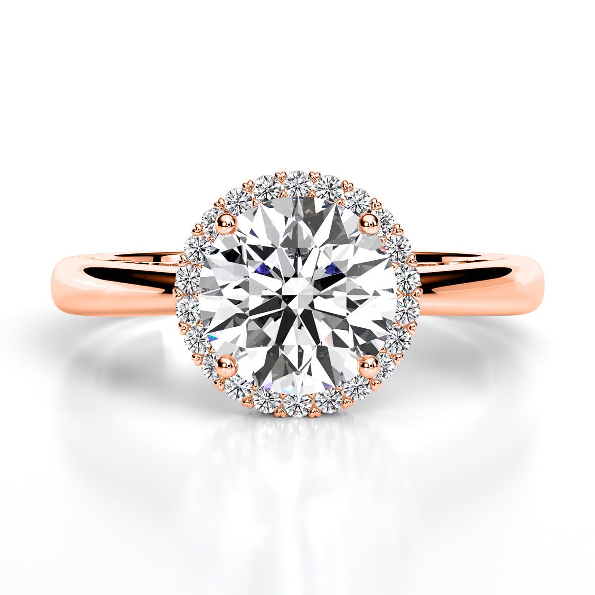 Callalily Round Diamond Engagement Ring (Lab Grown Igi Cert) rosegold