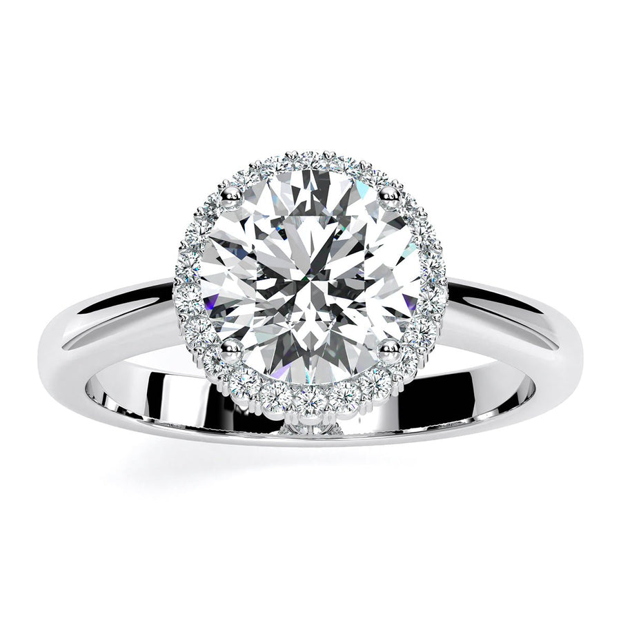 1.00 ct - Callalily - Round Moissanite Engagement Ring