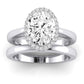 Huge Rock: 2.16 ct TCW Oval Lab Diamond Bridal Set