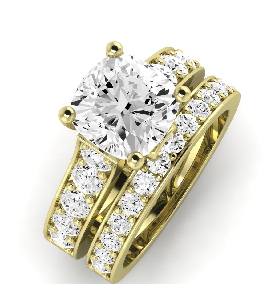 Calluna Diamond Matching Band Only (does Not Include Engagement Ring) For Ring With Cushion Center yellowgold