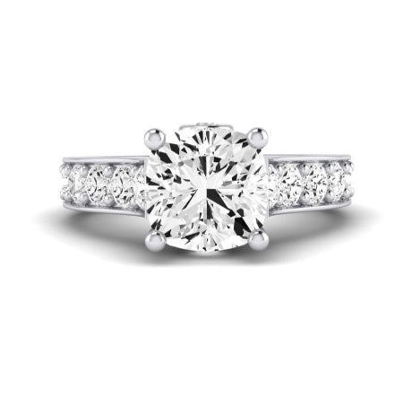 Calluna Diamond Matching Band Only (does Not Include Engagement Ring) For Ring With Cushion Center whitegold