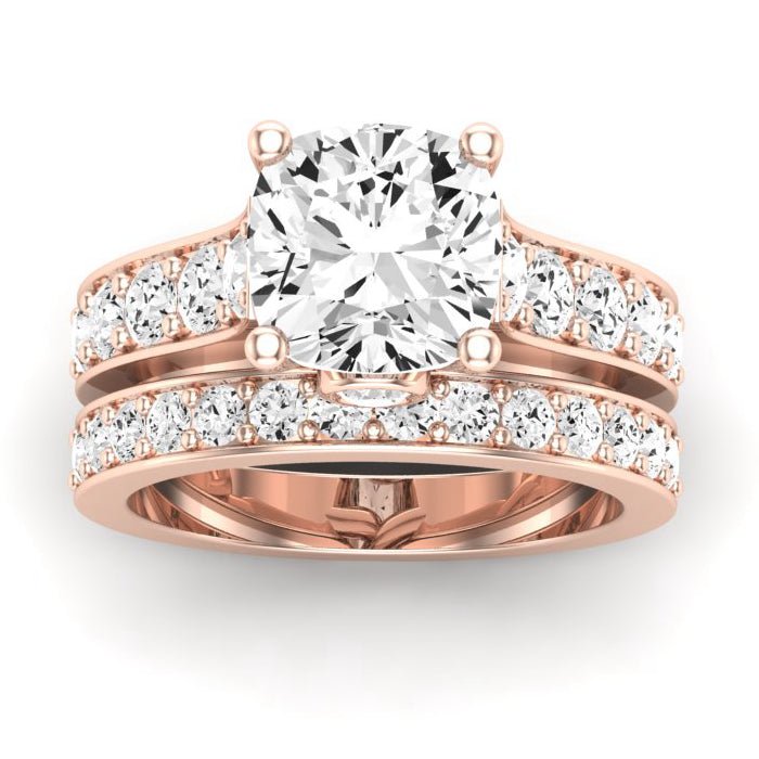 Calluna Diamond Matching Band Only (does Not Include Engagement Ring) For Ring With Cushion Center rosegold