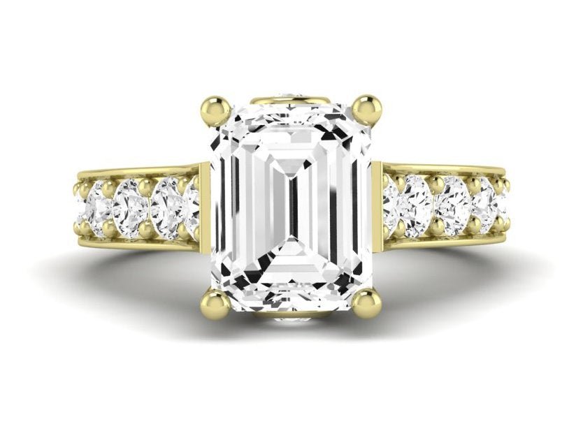 Calluna Emerald Moissanite Engagement Ring yellowgold