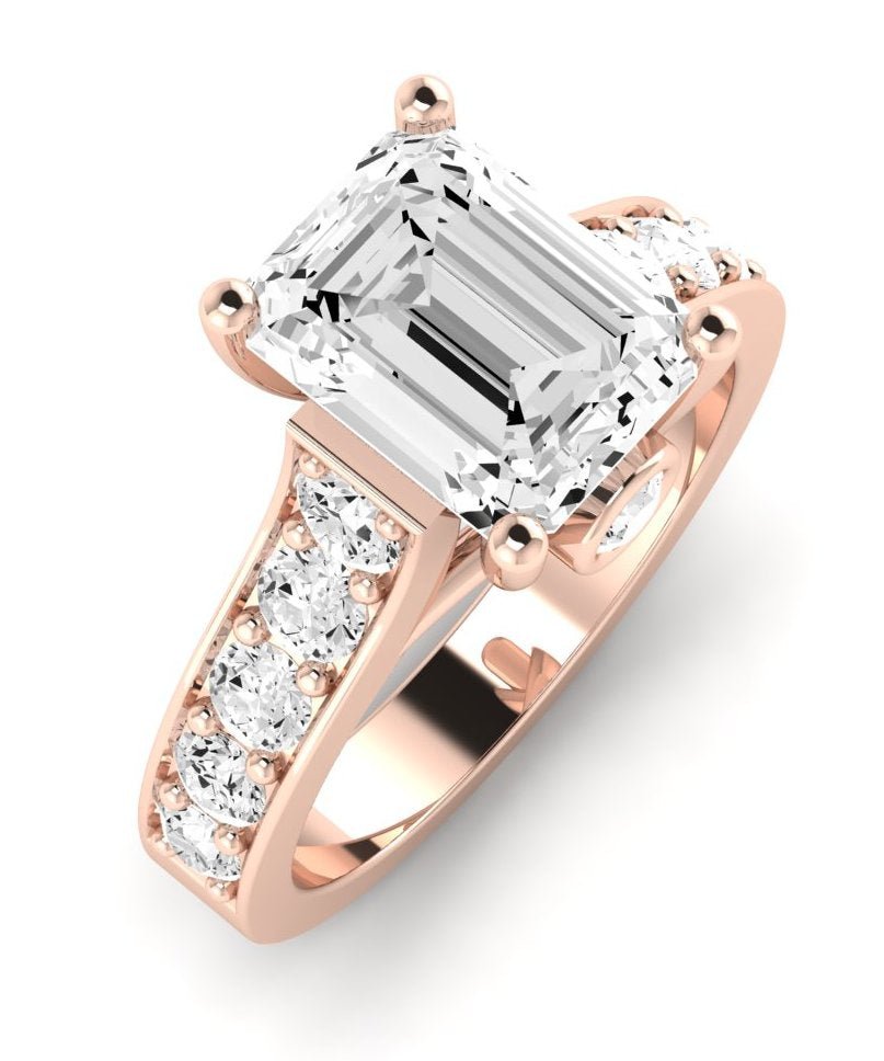 Calluna Emerald Moissanite Engagement Ring rosegold