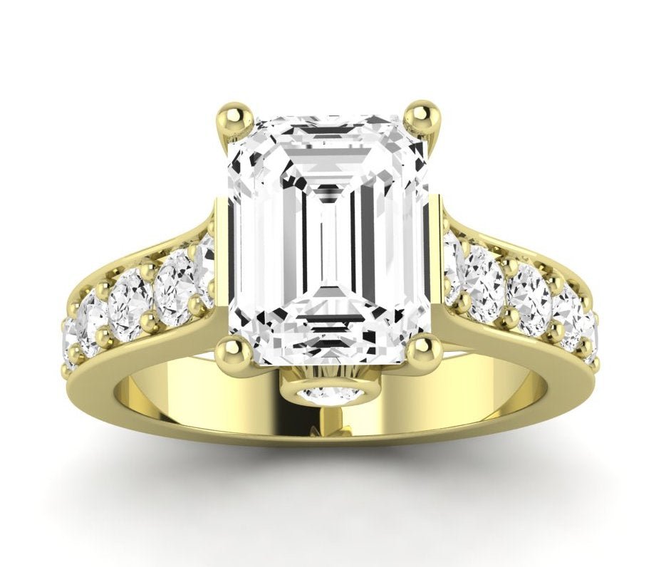 Calluna Emerald Moissanite Engagement Ring yellowgold