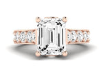 Calluna Emerald Moissanite Engagement Ring rosegold