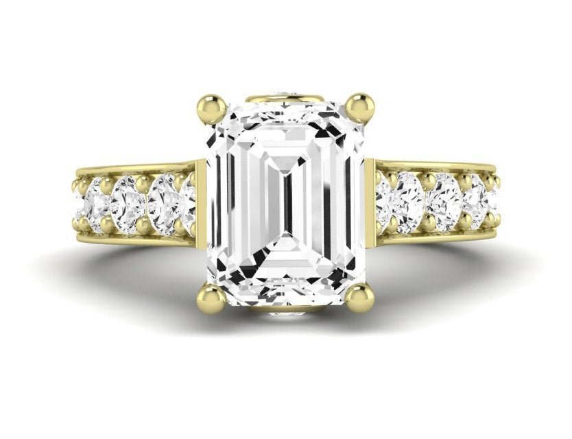 Calluna Emerald Diamond Engagement Ring (Lab Grown Igi Cert) yellowgold