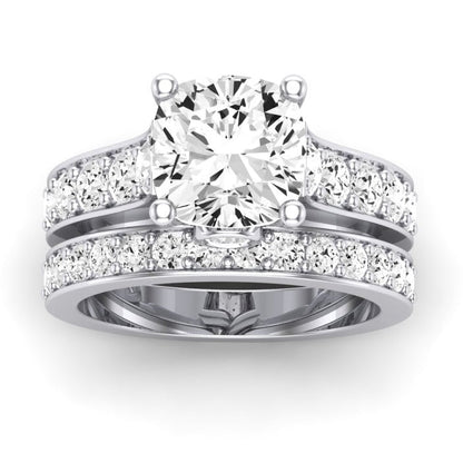 Calluna Diamond Matching Band Only (does Not Include Engagement Ring) For Ring With Cushion Center whitegold