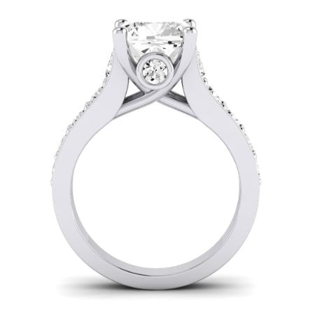 Calluna Diamond Matching Band Only (does Not Include Engagement Ring) For Ring With Cushion Center whitegold