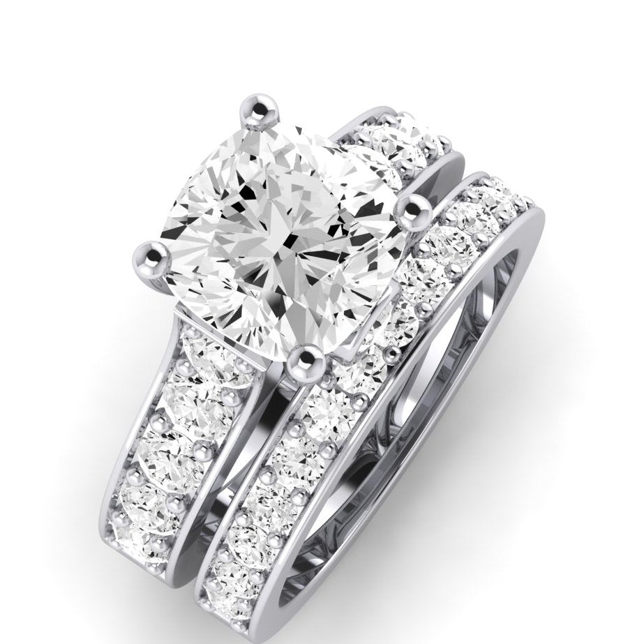 Calluna Diamond Matching Band Only (does Not Include Engagement Ring) For Ring With Cushion Center whitegold