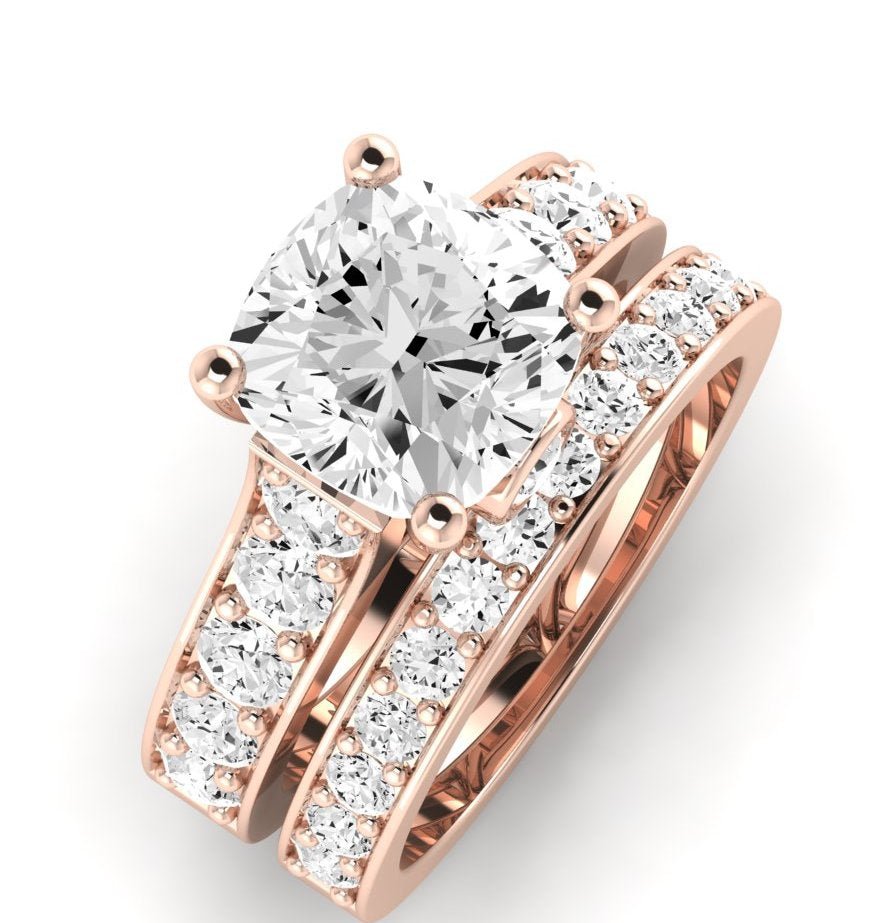 Calluna Diamond Matching Band Only (does Not Include Engagement Ring) For Ring With Cushion Center rosegold