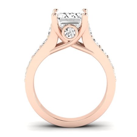 Calluna Diamond Matching Band Only (does Not Include Engagement Ring) For Ring With Emerald Center rosegold