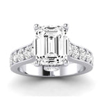 Calluna Diamond Matching Band Only (does Not Include Engagement Ring) For Ring With Emerald Center whitegold