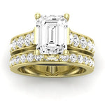Calluna Diamond Matching Band Only (does Not Include Engagement Ring) For Ring With Emerald Center yellowgold