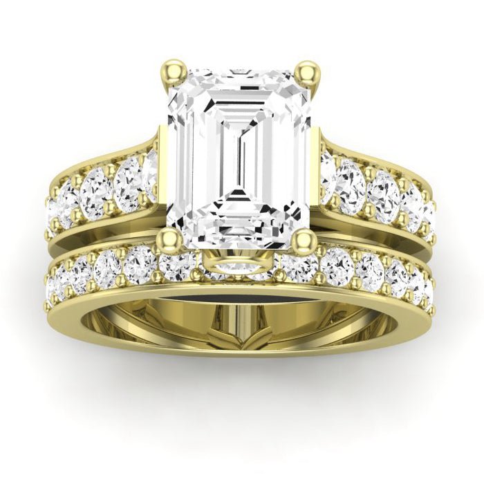 Calluna Diamond Matching Band Only (does Not Include Engagement Ring) For Ring With Emerald Center yellowgold
