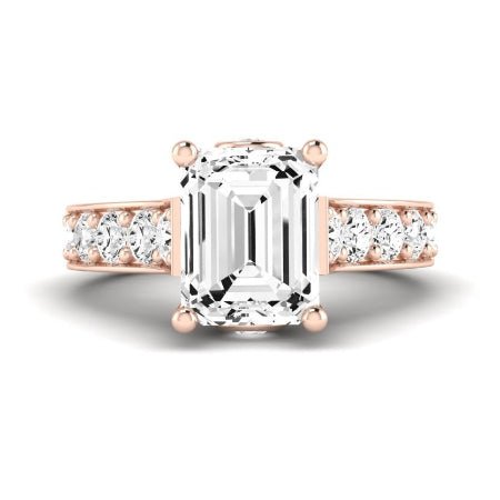 Calluna Diamond Matching Band Only (does Not Include Engagement Ring) For Ring With Emerald Center rosegold