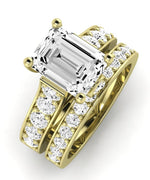 Calluna Diamond Matching Band Only (does Not Include Engagement Ring) For Ring With Emerald Center yellowgold