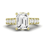 Calluna Diamond Matching Band Only (does Not Include Engagement Ring) For Ring With Emerald Center yellowgold