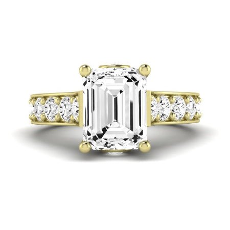 Calluna Diamond Matching Band Only (does Not Include Engagement Ring) For Ring With Emerald Center yellowgold