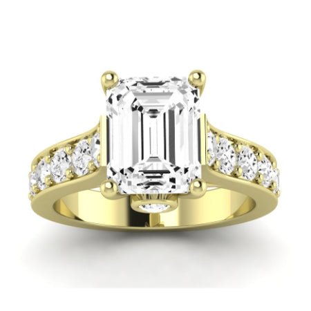 Calluna Diamond Matching Band Only (does Not Include Engagement Ring) For Ring With Emerald Center yellowgold