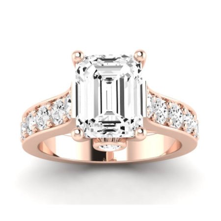 Calluna Diamond Matching Band Only (does Not Include Engagement Ring) For Ring With Emerald Center rosegold