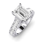 Calluna Diamond Matching Band Only (does Not Include Engagement Ring) For Ring With Emerald Center whitegold