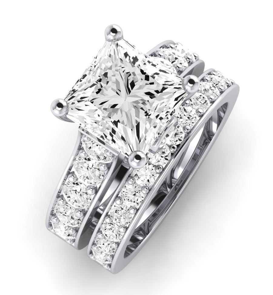 Calluna Diamond Matching Band Only (does Not Include Engagement Ring) For Ring With Princess Center whitegold