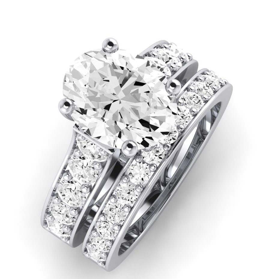 Calluna Oval Moissanite Bridal Set whitegold